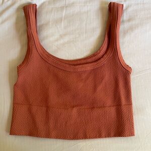 Terracotta Ribbed Top